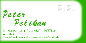 peter pelikan business card